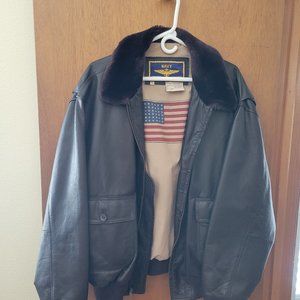 Navy Airborne Leathers Men's Flight Jacket